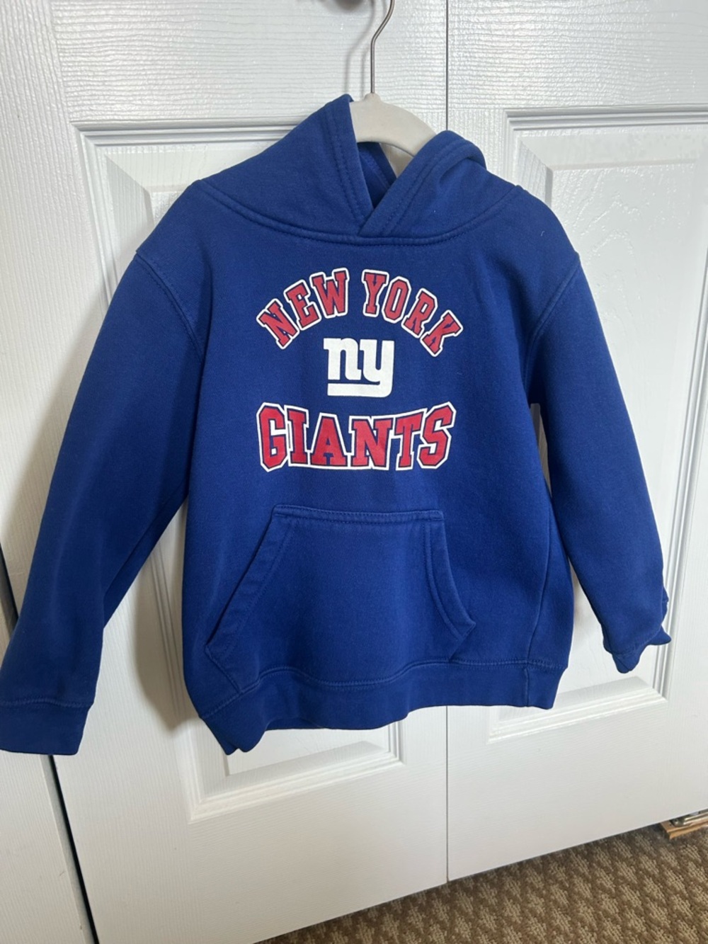 NFL Blue New York Giants Kids Hoodie with Red/White Logo
